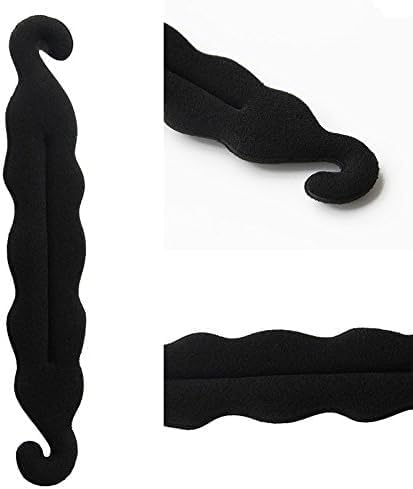 Magic Clip Twist Turn & Tie Hair Styler - 2PCS Donut Bun Maker, Curler Shaper Sponge for DIY Updos & Stylish Hairstyles - Perfect for Parties, Weddings & Everyday Looks (Black)
