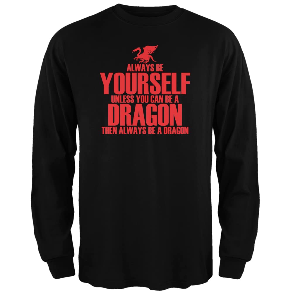 Always Be Yourself Dragon Print Long Sleeve T-Shirt for Men & Women - Comfortable Cotton Graphic Tee for Casual Wear, Gifts, and Everyday Outfits