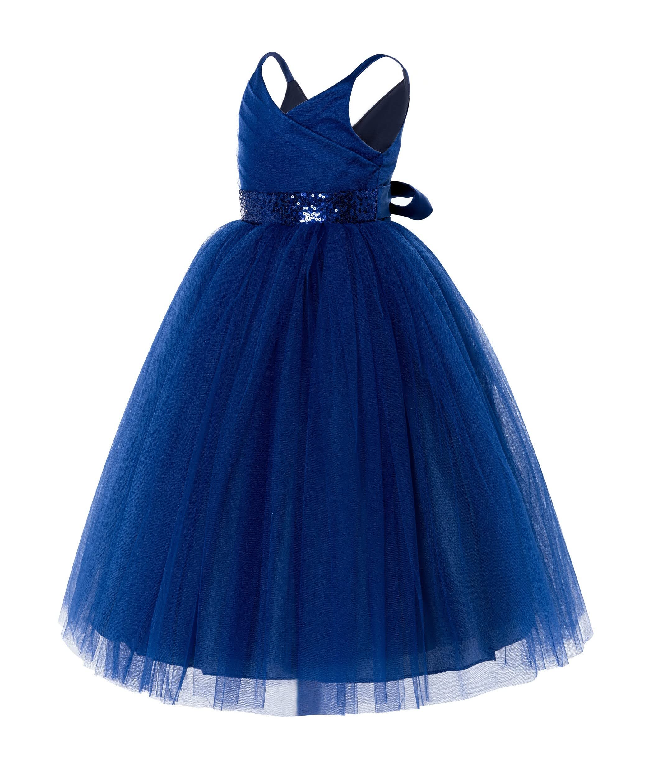 Sparkly Sequin Halter Flower Girl Dress for Kids - Elegant Princess Ball Gown for Junior Dancers | Perfect for Weddings, Pageants & Dance Recitals