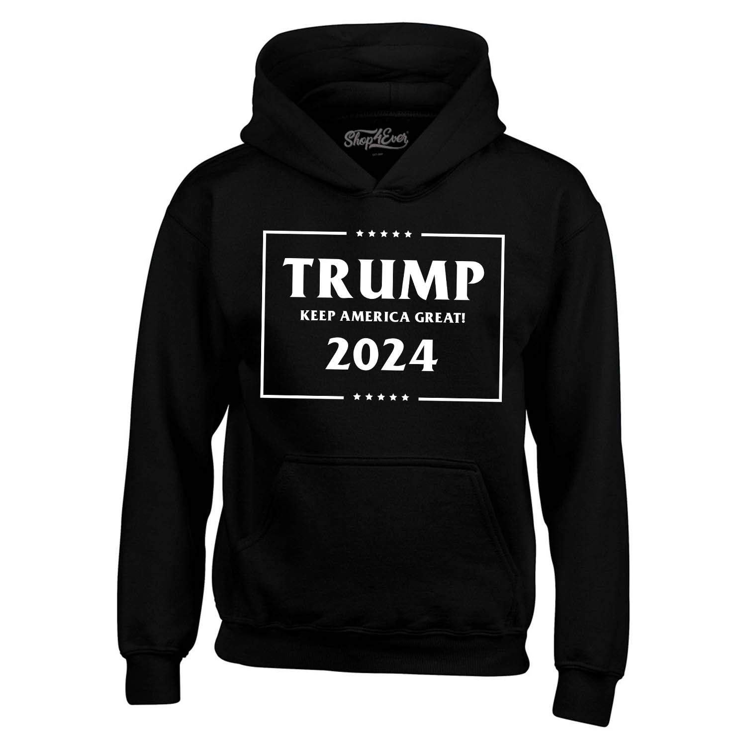 Trump Keep America Great 2024 Hoodie - Patriotic American Flag Sweatshirt for Men & Women - Comfortable Pullover for Political Rallies & Conservative Events