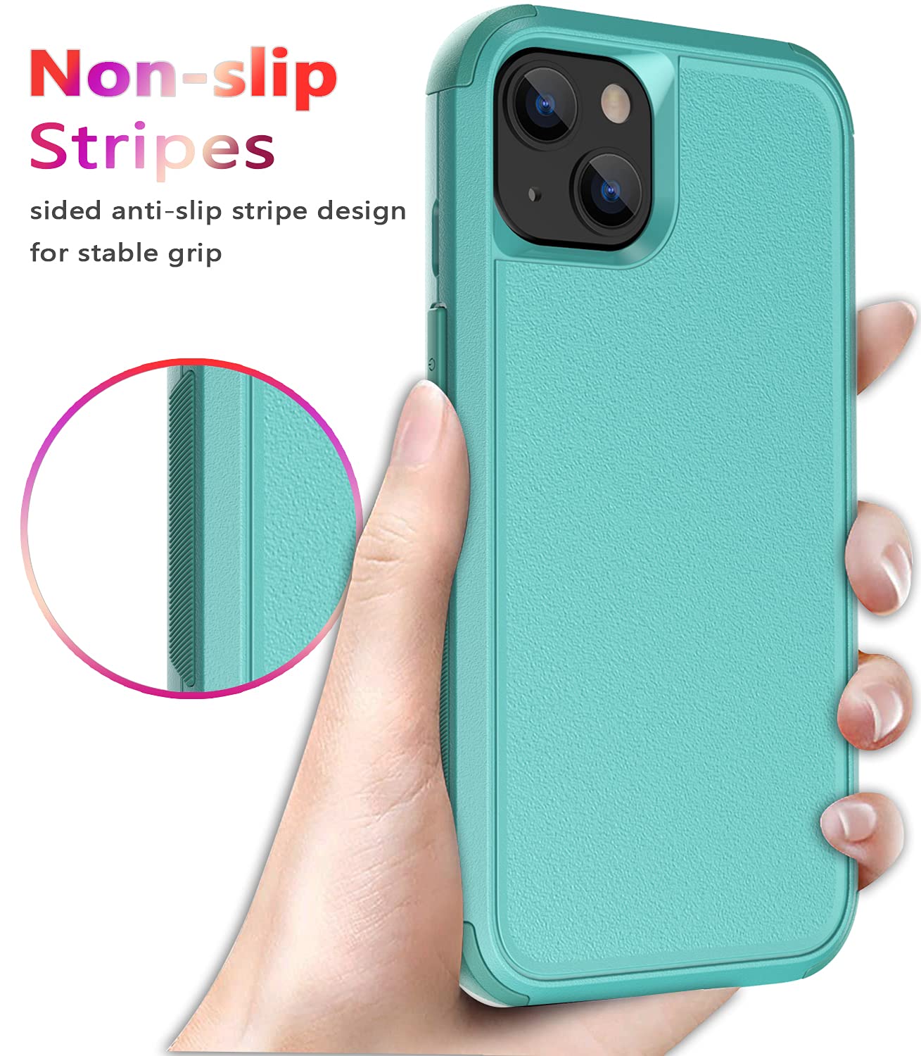 Shockproof Heavy Duty iPhone 13 Case - Military Grade Drop Proof & Dustproof Protection Cover for Apple iPhone 13 (Teal Blue) | Perfect for Outdoor Adventures, Construction Work & Extreme Sports