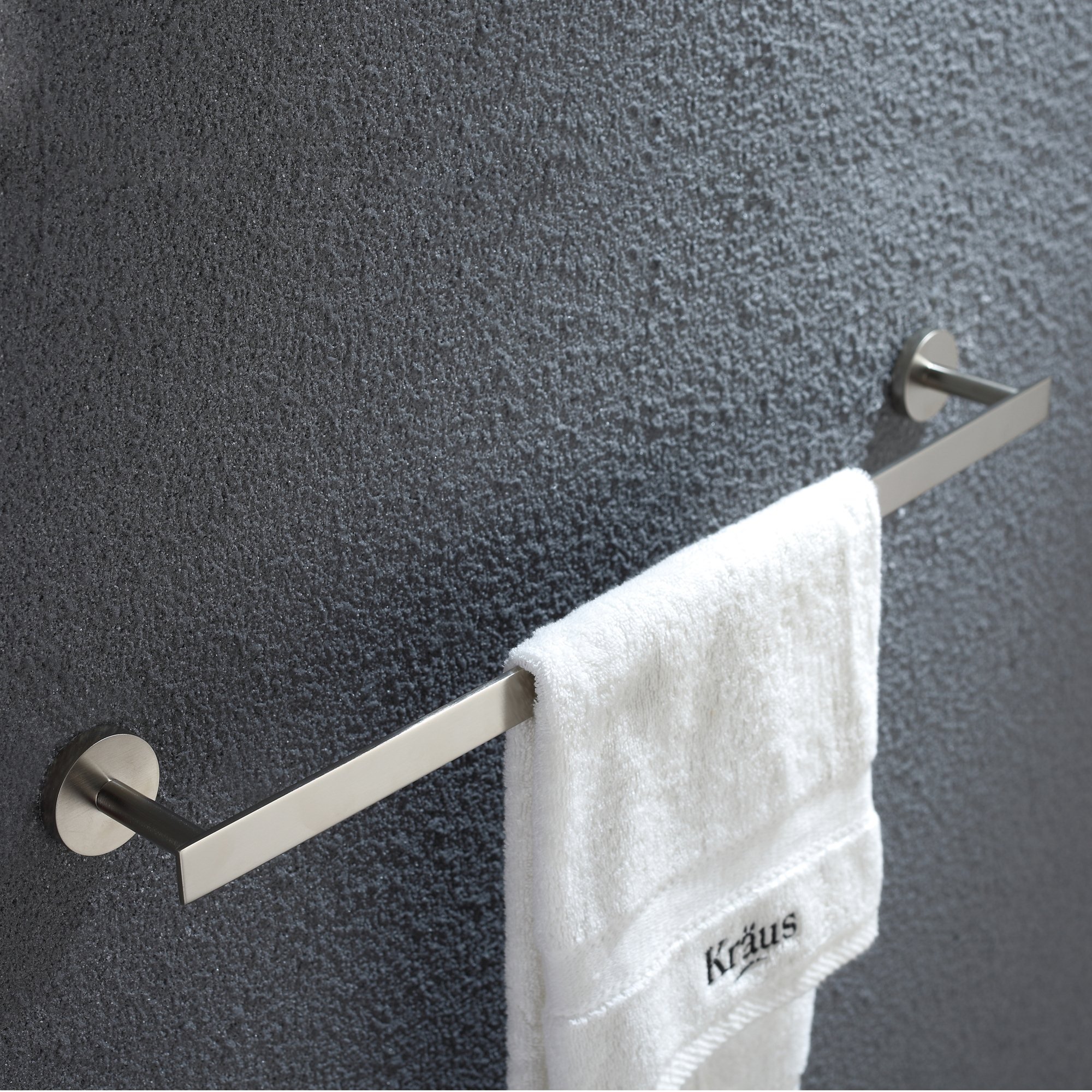 Kraus Imperium 24-Inch Brushed Nickel Towel Bar - Premium Bathroom Accessories for Modern Homes, Perfect for Showers, Baths, and Powder Rooms