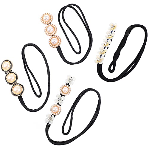 Lurrose 4pcs Flower Pearl Hairpin Set - Hair Bun Maker Twisting Headband for Women - Elegant Lazy Hair Accessories (Random Style) - Perfect for Weddings, Parties & Everyday Styling