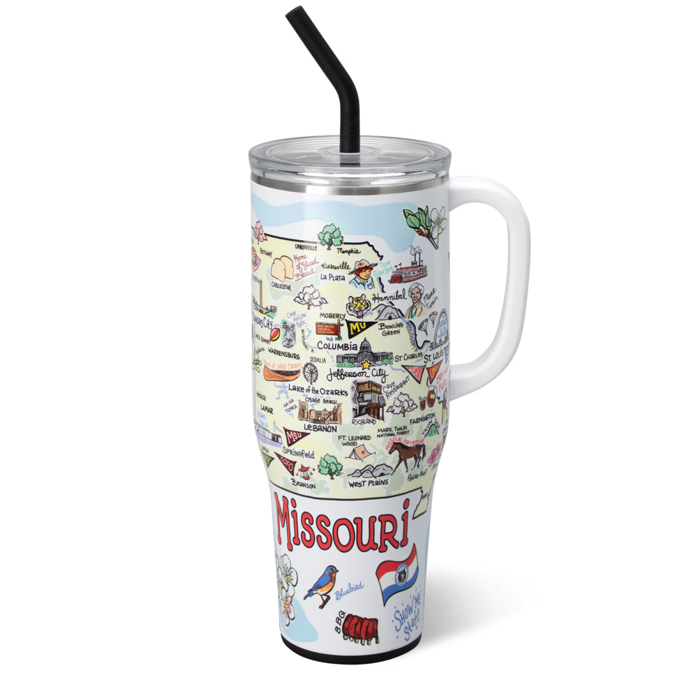 40oz Missouri Mega Mug - Large Insulated Stainless Steel Tumbler for Coffee, Tea & Cold Drinks - Perfect for Travel, Camping & Office Use