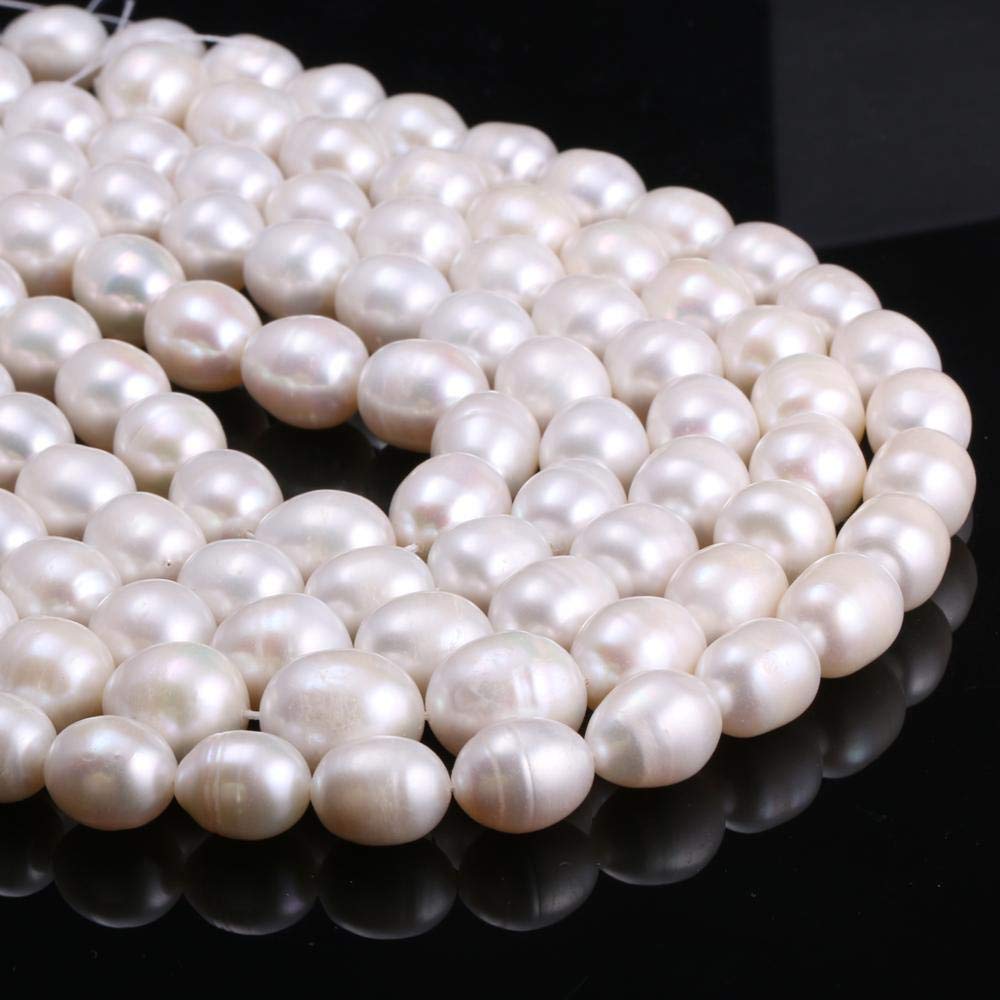Natural Freshwater Pearl Beads DIY Kit - White Rice Shape 11-12mm for Necklace, Bracelet & Earring Making | Sold in Bulk Packs | Perfect for Jewelry Crafting, Gift Making & Fashion Accessories
