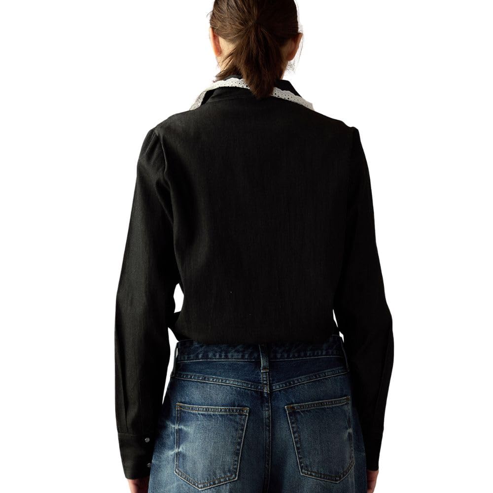 Cynthia Rowley Not My First Rodeo Denim Shirt for Women - Stylish Western Denim Top for Casual Wear & Country Outfits