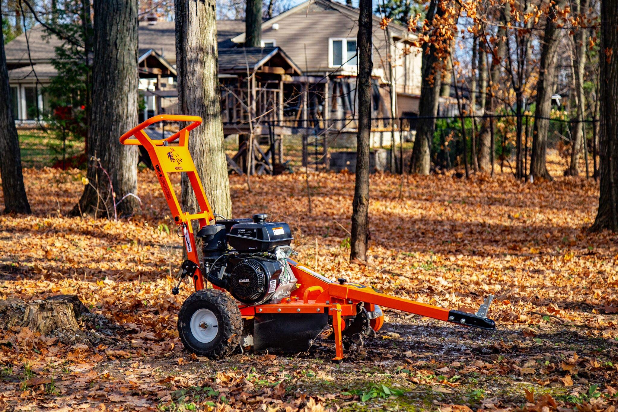 DK2 12-Inch 14 HP 429cc Stump Grinder - Powerful Gas-Powered Tree Stump Removal Machine for Landscaping, Yard Cleanup & Professional Arborist Work