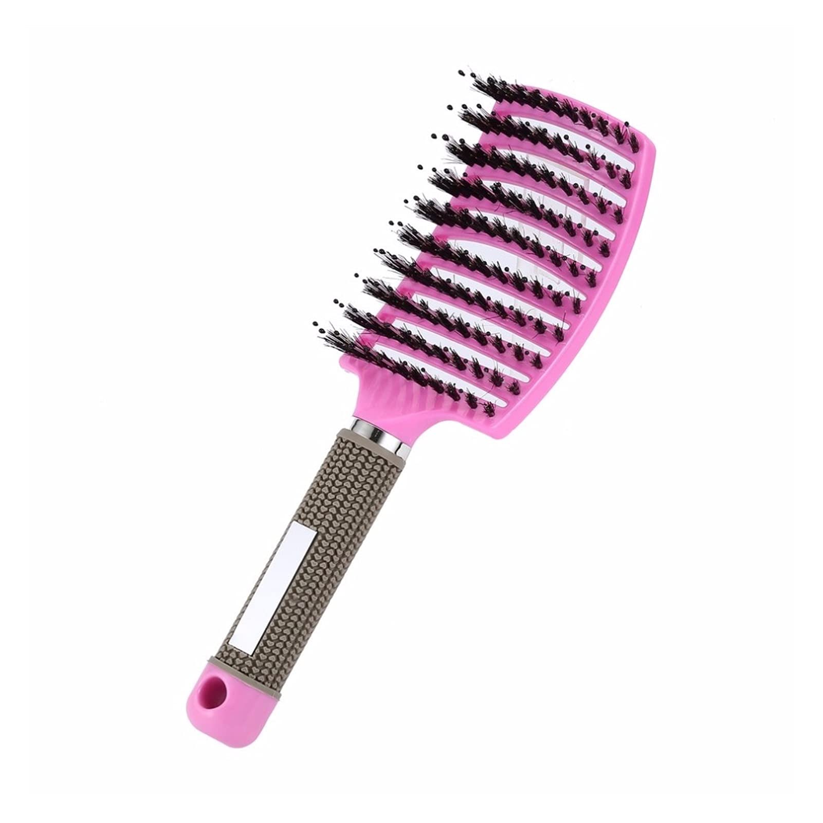 7 Color Women's Hair Scalp Massage Comb - Nylon Bristle Wet Brush for Curly & Tangled Hair - Anti-Static Heat Resistant Salon Styling Tool - Professional Barber Comb (Pink) - Perfect for Home Use, Travel & Salon Styling
