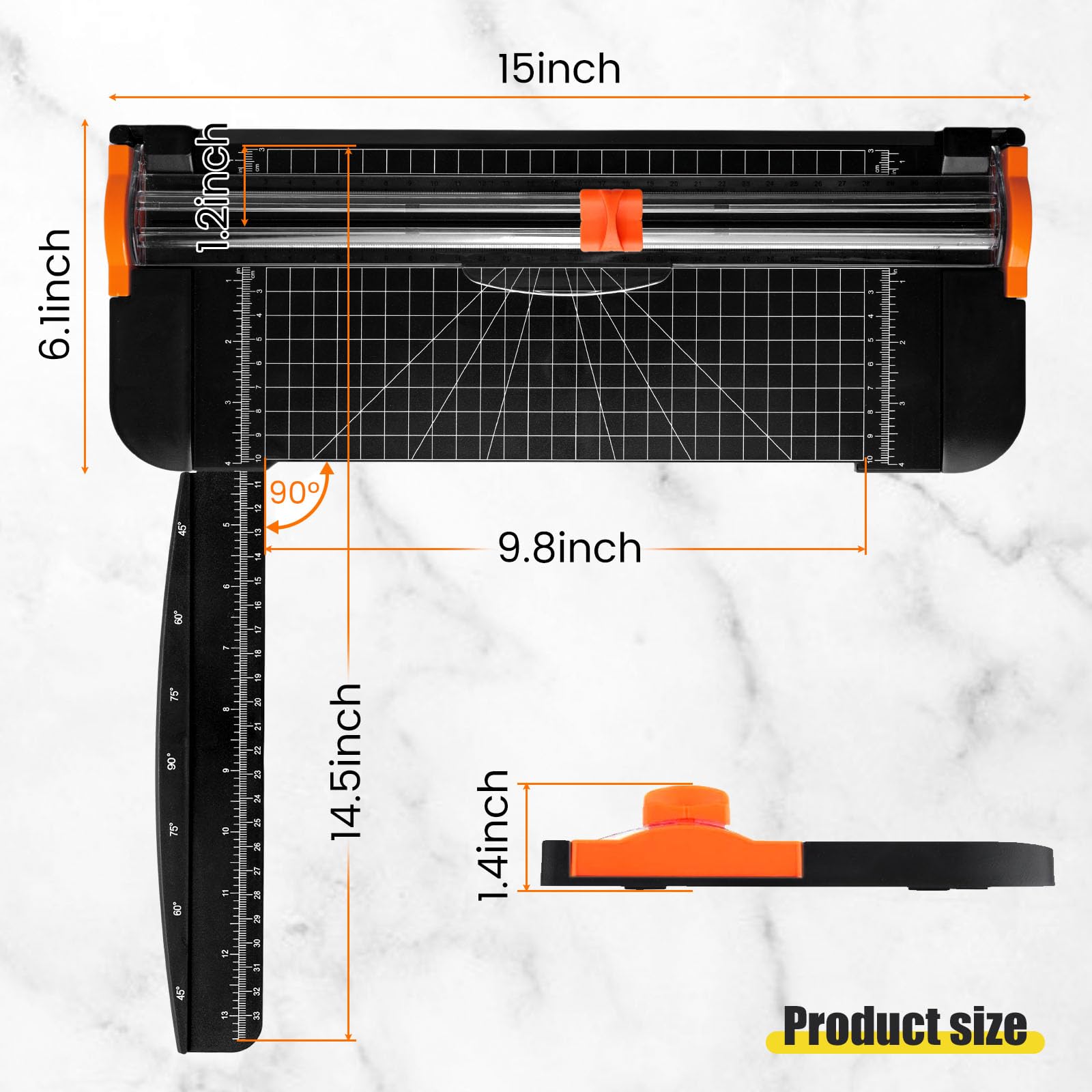 Koogel Black Mini Paper Cutter - 15