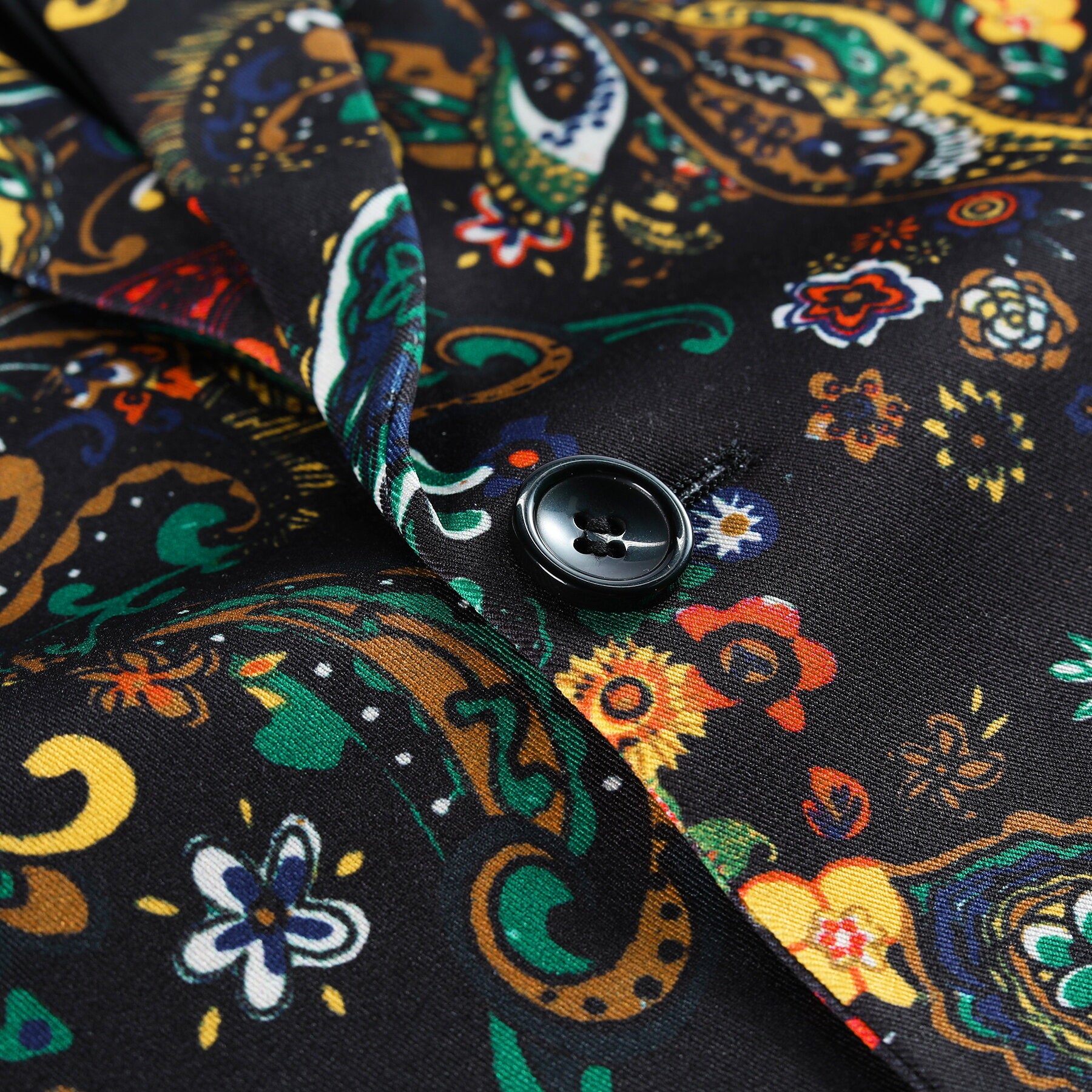 2 Piece Men's One Button Ethnic Print Suit Set - Stylish Formal & Wedding Attire for Parties, Events & Special Occasions