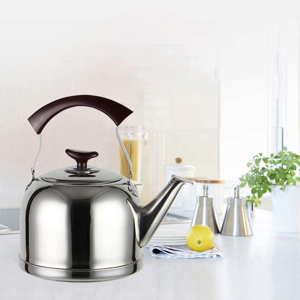 Premium Stainless Steel Whistling Tea Kettle - 5L Large Capacity Stovetop Kettle for Gas, Coal & Induction Cooktops - Classic Kitchenware for Tea Brewing & Home Decor | Perfect for Morning Tea, Camping & Cozy Kitchen Moments