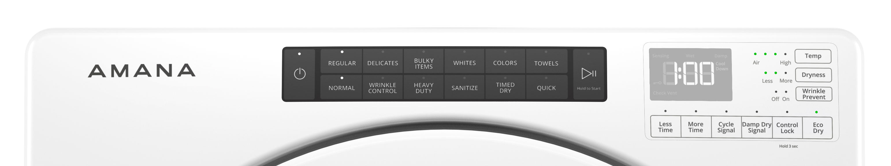 Amana White Electric Dryer 7.4 Cu.Ft Large Capacity - YNED5800HW | Energy Efficient Clothes Dryer for Home & Laundry Room | Perfect for Families, Apartments & Large Loads