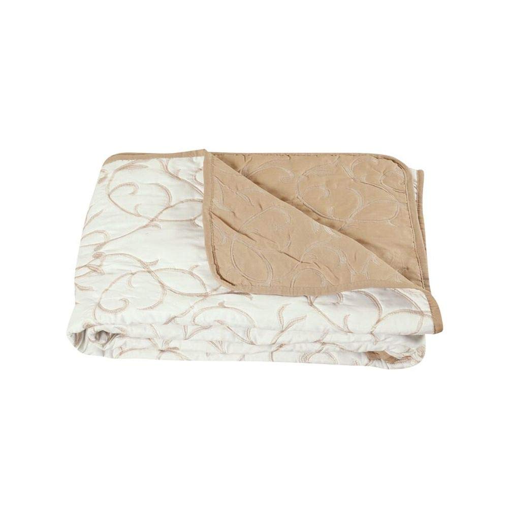 3 Piece Reversible Embroidered Botanical Floral Quilt Set Queen Size - Luxury White & Gold Bedding with Vines Design | Soft, Warm & Lightweight | Fade & Wrinkle Resistant | Perfect for Master Bedroom, Guest Room & Cozy Home Decor