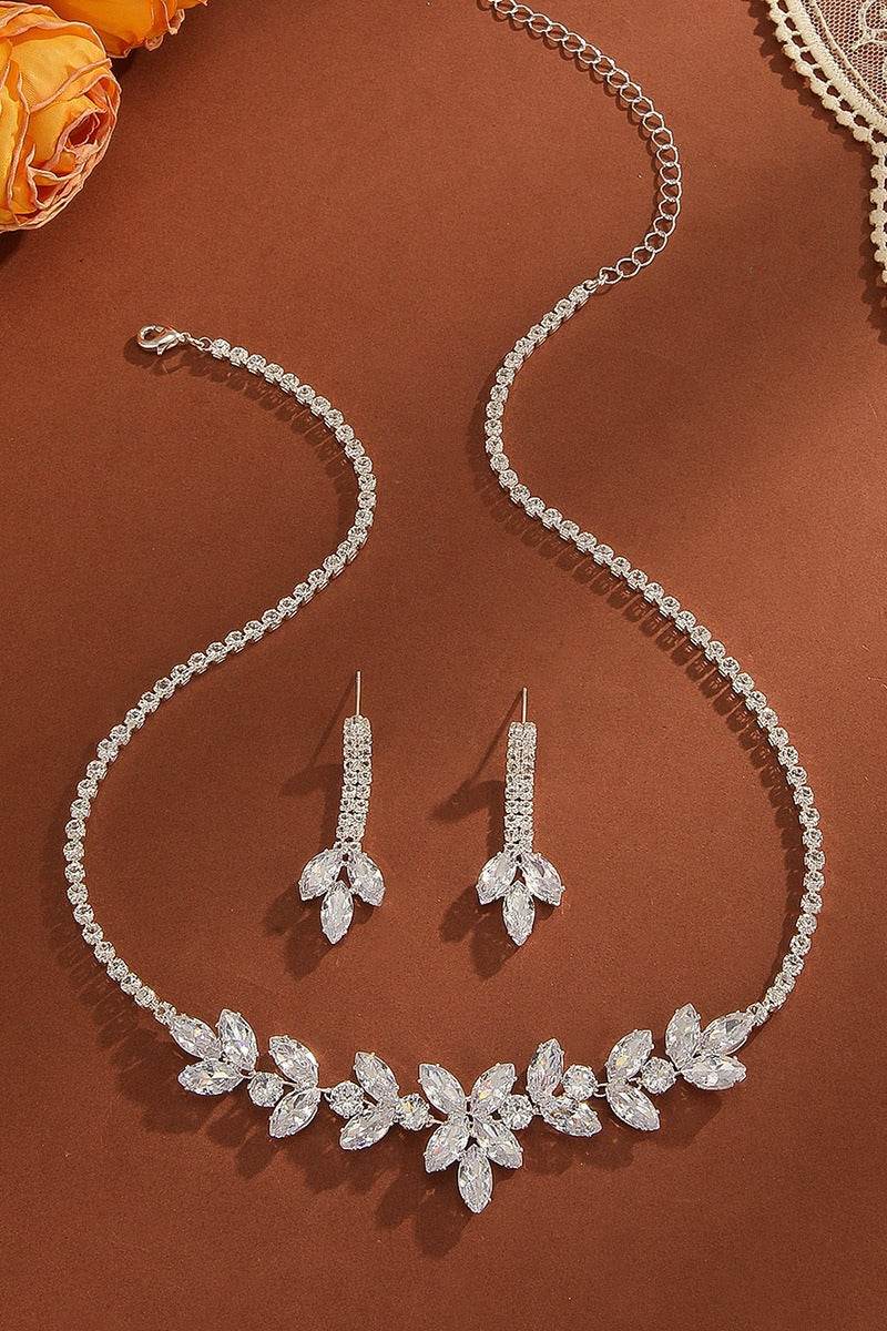 Sparkling Rhinestone Bridal Jewelry Set - Wedding Earrings & Necklace (2-Piece) for Brides, Bridesmaids & Formal Occasions | 896520168926