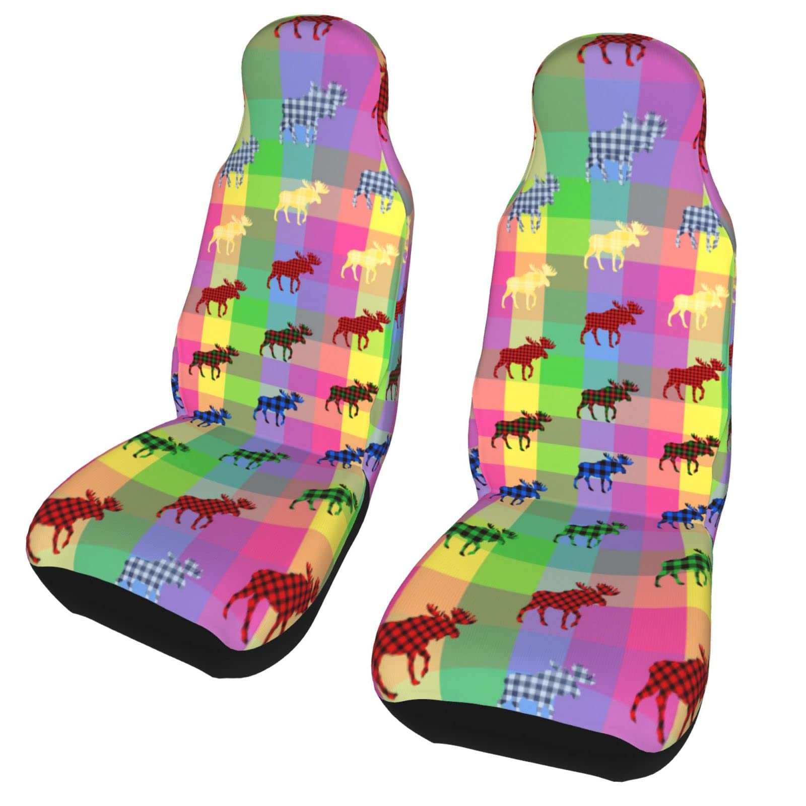 Premium Elastic Moose Car Seat Covers (2-Pack) - Universal Fit for Cars, SUVs, Trucks & Vans - Waterproof & Non-Slip Auto Interior Accessories - Perfect for Family Road Trips, Pet Protection & Daily Commuting