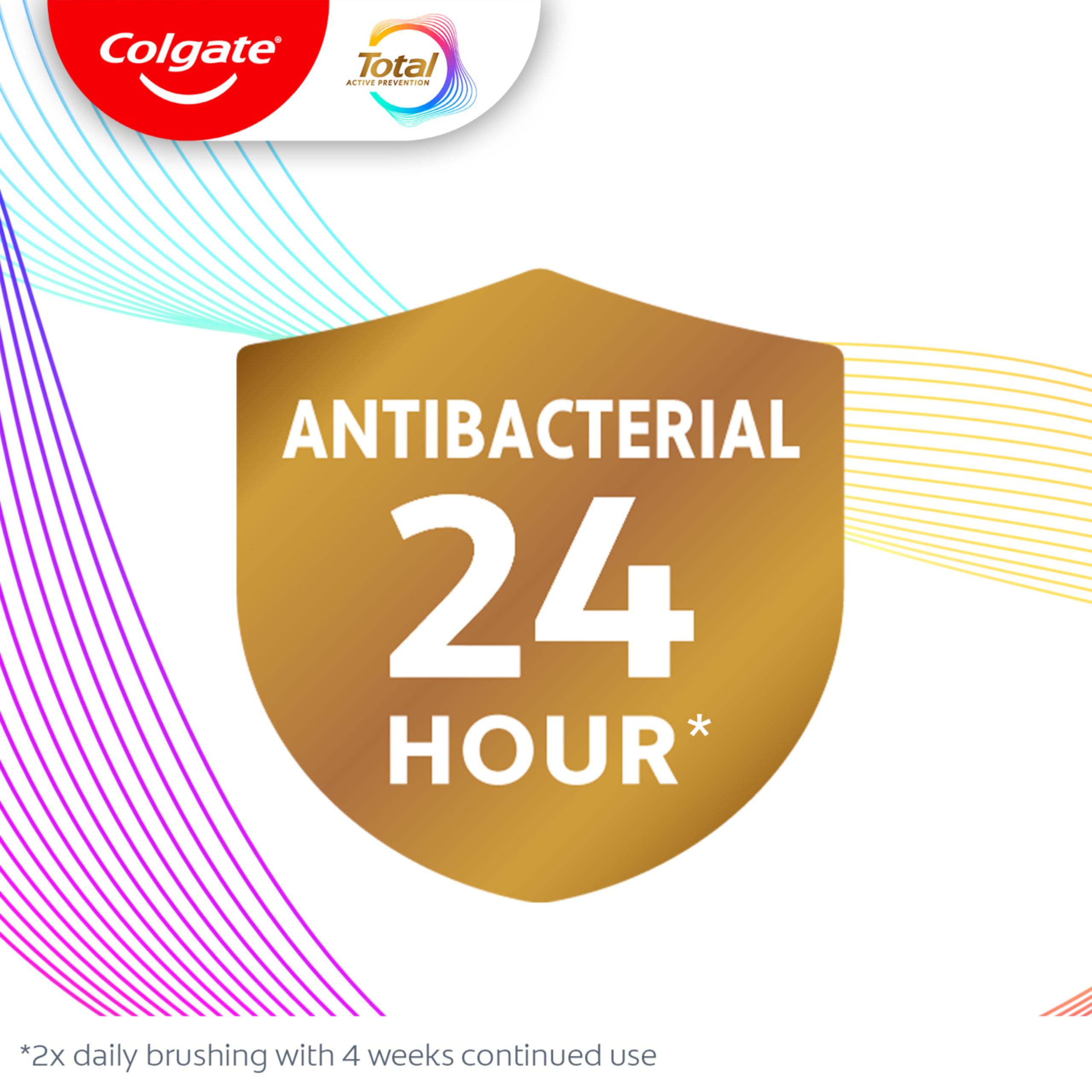Colgate Total Whitening Toothpaste Gel - 10 Benefits for Fresh Breath, Teeth Whitening & Sensitivity Relief (Mint Flavor, 4 Pack, 5.1 Oz Tubes) | Perfect for Daily Oral Care & Travel Essentials