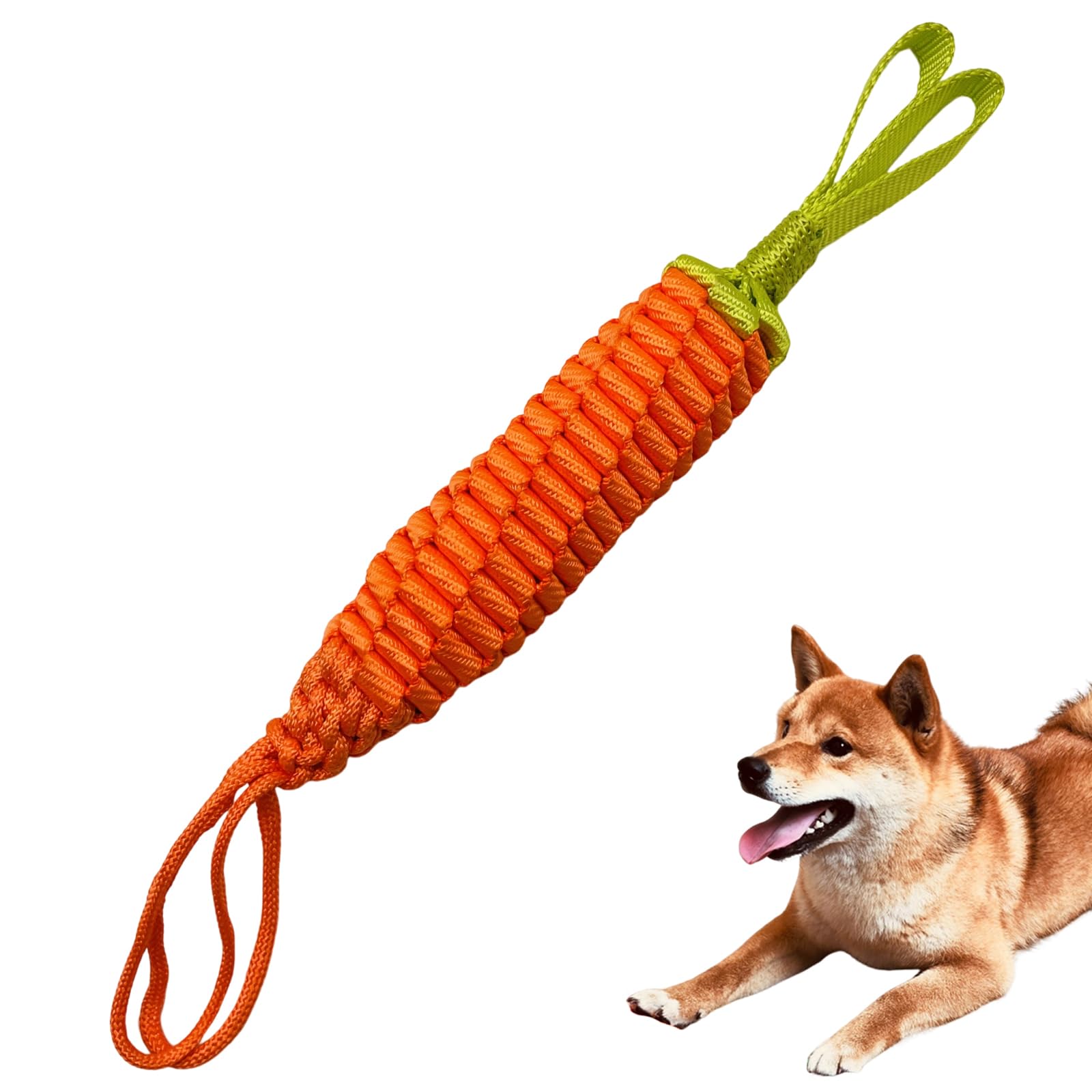 Durable Dog Rope Toy for Tug of War - Natural Puppy Teething Chew Toy for Medium Dogs (Carrot Design) - Perfect for Interactive Play, Training & Dental Health