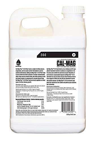 Botanicare HGC732120 Cal-Mag Plus Plant Supplement - Calcium, Magnesium & Iron Fertilizer for Hydroponics & Soil Plants | Corrects Nutrient Deficiencies | 2-0-0 NPK Formula | 2.5 Gallon | Ideal for Indoor Gardening, Greenhouses & Hydroponic Systems