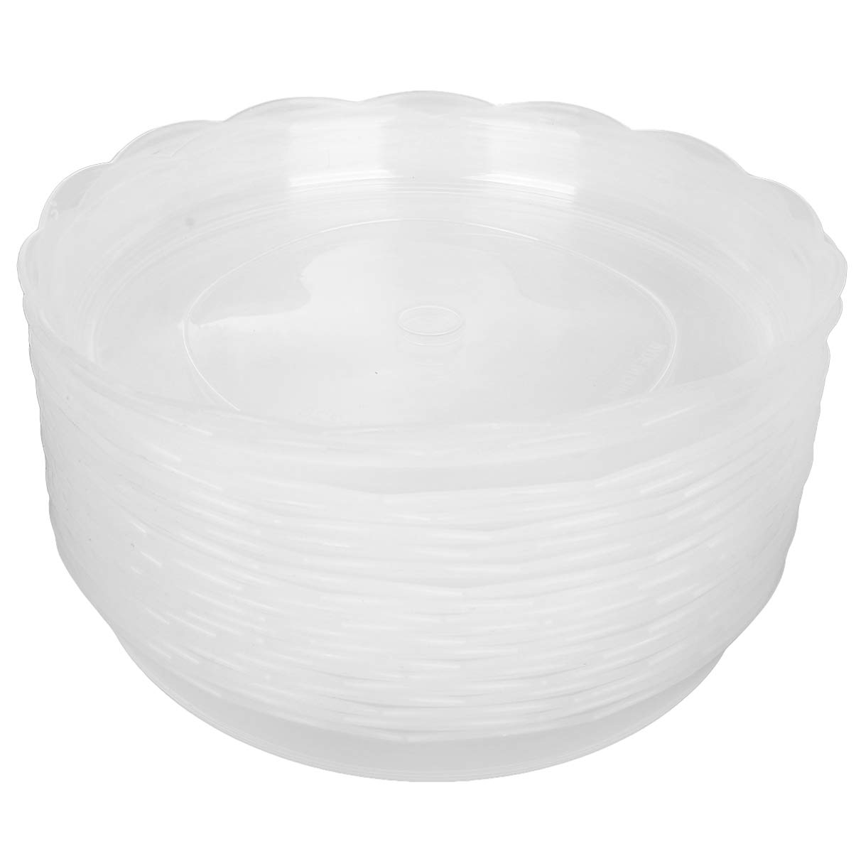 YARNOW 20-Pack Clear Plastic Plant Saucers - 10 Inch Waterproof Round Drip Trays for Flower Pots - Garden, Balcony & Indoor Plant Drainage (Transparent) | Perfect for Potted Plants, Succulents & Home Decor