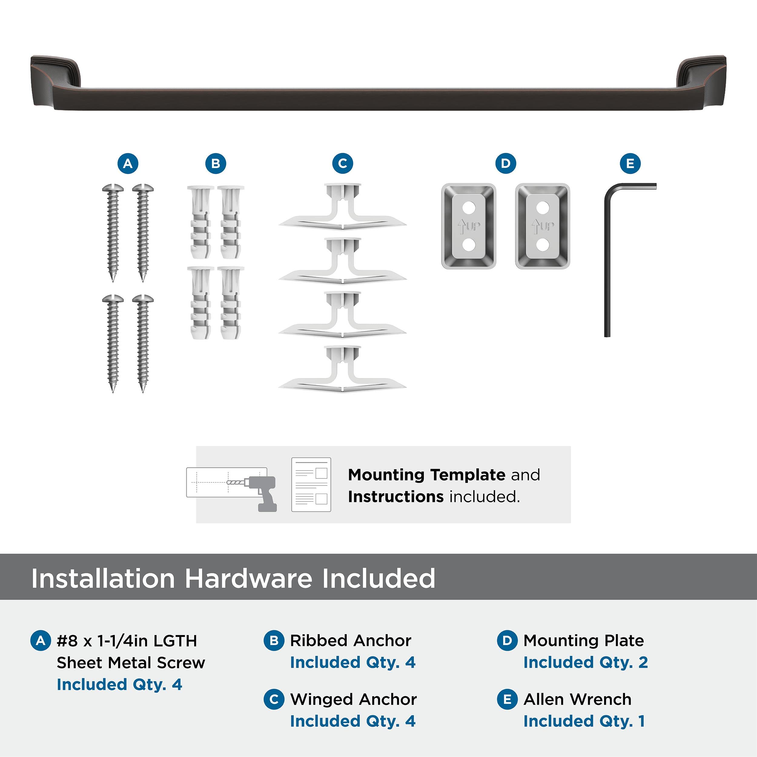 Amerock BH36034ORB Oil Rubbed Bronze 24-Inch Towel Bar - Bathroom Towel Rack Holder for Hand & Bath Towels - Durable Bath Hardware & Accessories - Perfect for Bathrooms, Spas & Guest Rooms