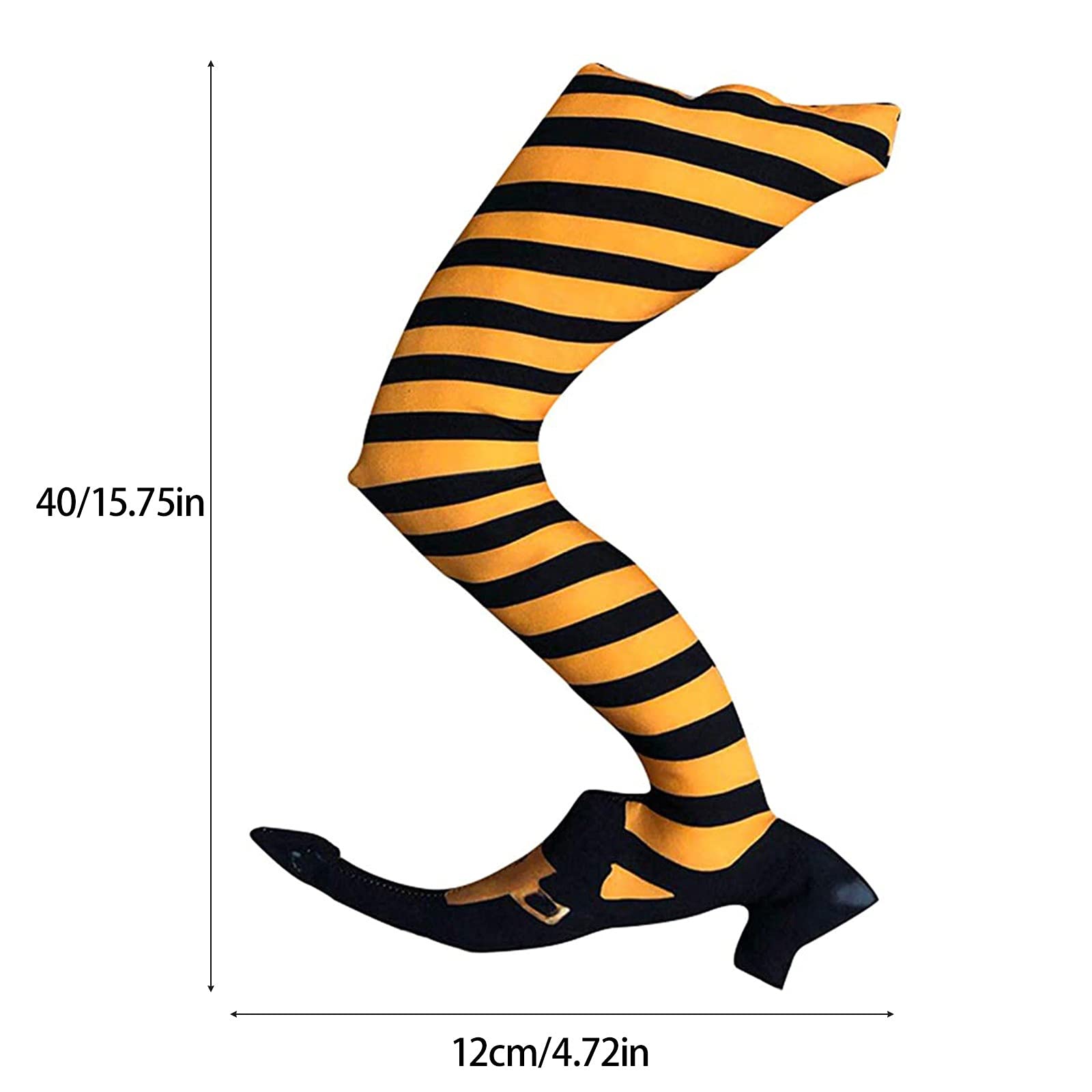 Halloween Wicked Witch Legs Prop - Outdoor Halloween Decorations for Lawn, Yard & Party - Stuffed Witch Legs with Orange Stockings - Perfect for Halloween Outdoor Decor, Haunted House & Spooky Yard Displays