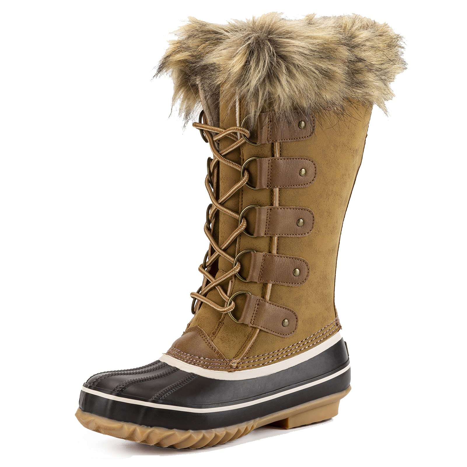 GAWBAW Women's Waterproof Winter Snow Boots with Faux Fur Lining - Fashionable Duck Boots for Cold Weather, Outdoor Hiking & Casual Wear