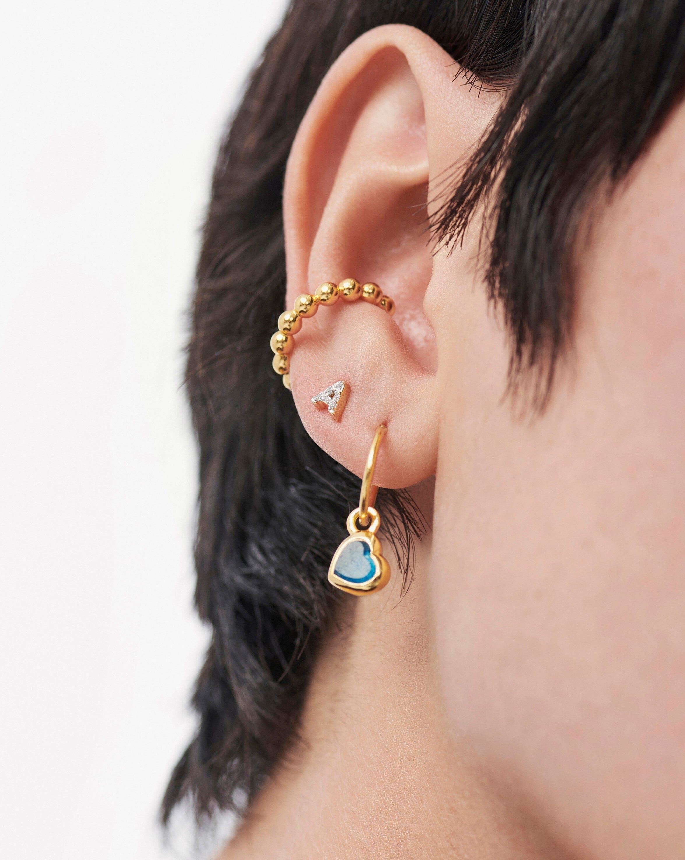 Pave Initial 'A' Single Stud Earring - 18k Gold Vermeil & Cubic Zirconia - Perfect for Gifts, Birthdays & Everyday Elegance