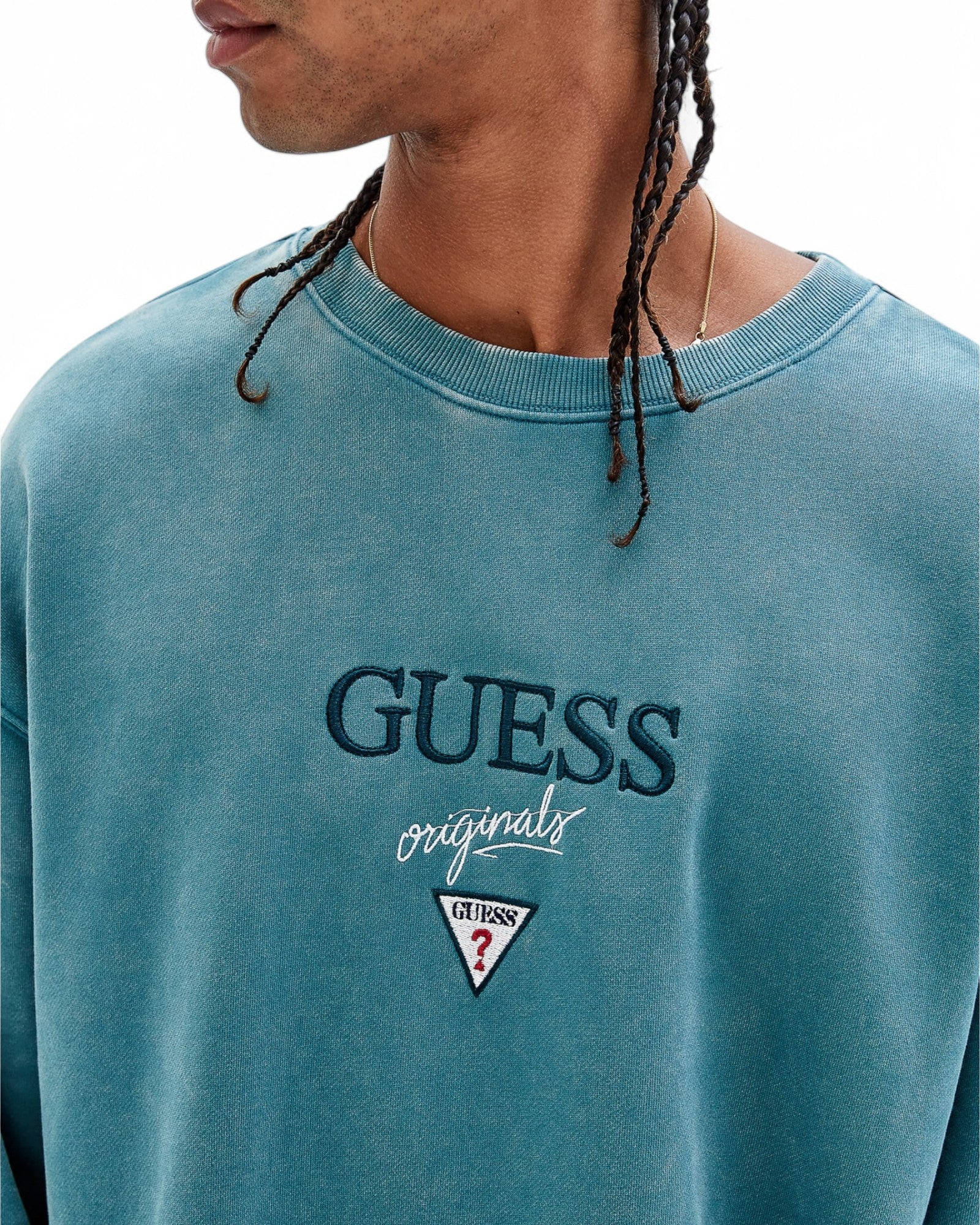 GUESS Originals Baker Logo Crewneck Sweatshirt for Men & Women | Soft Cotton Pullover Hoodie | Casual Streetwear Fashion | Perfect for Everyday Wear & Outfits