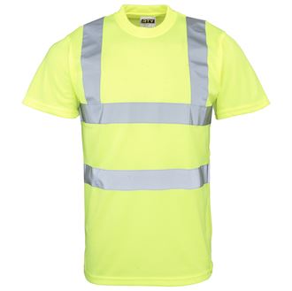 High Visibility Round Neck T-Shirt for Men & Women - Reflective Safety Workwear for Running, Cycling & Outdoor Activities