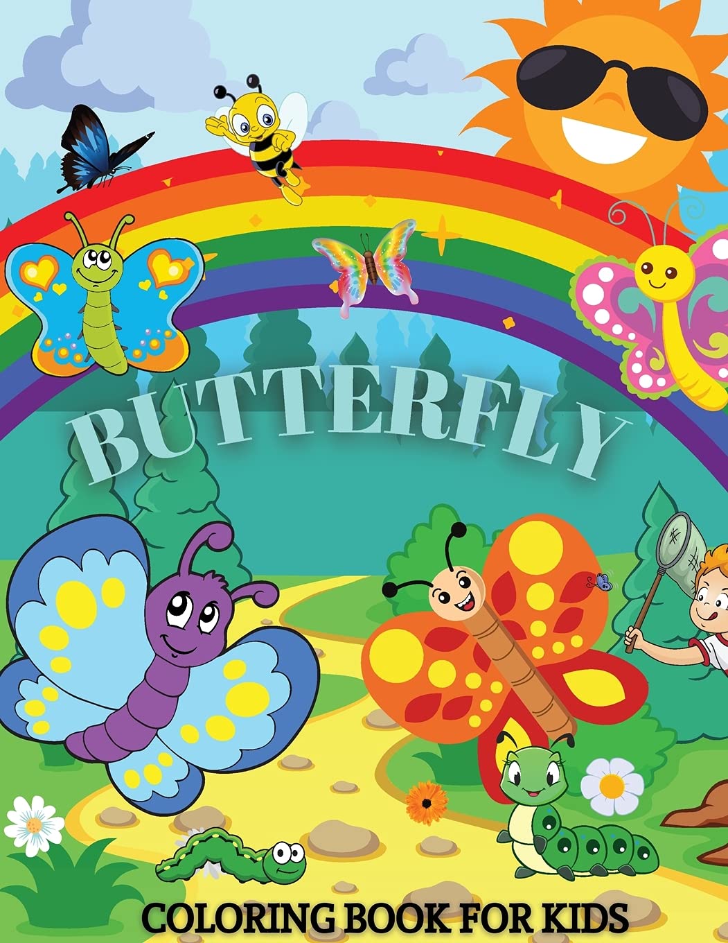Butterfly Coloring Book for Kids Ages 4-8 - Fun & Educational Activity Book for Girls & Boys - Perfect for Home, School & Travel Activities