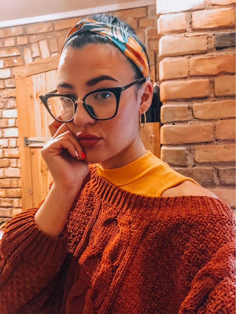 Stylish Poxas Mod Cat Eye Eyeglass Frames for Women with Clear Lenses | Trendy Fashion Accessory for Work, Dating & Everyday Wear
