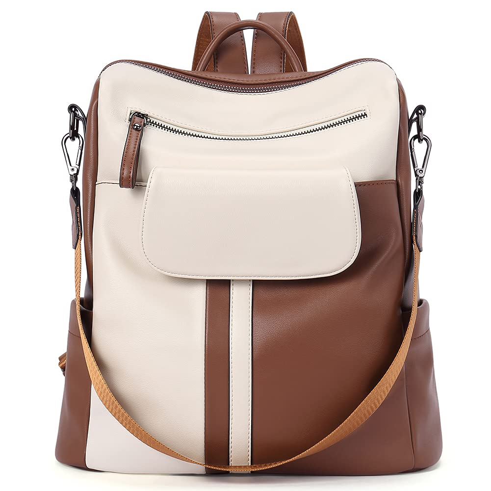 CLUCI Genuine Leather Backpack Purse for Women - Large Anti-Theft Convertible Travel Backpack Handbag - Perfect for Work, College & Weekend Getaways