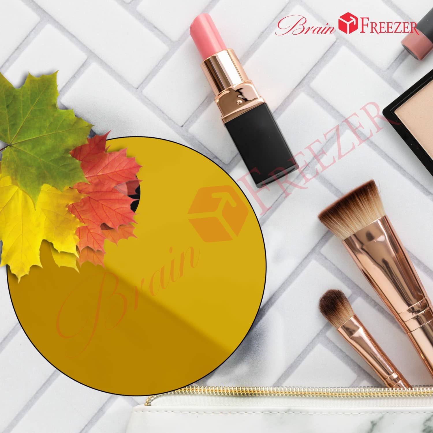 Shiny Makeup Palette with Stainless Steel Spatula - 100g Circle Golden Eyeshadow & Blush Compact - Perfect for Travel, Professional Makeup Artists & Everyday Glam Looks