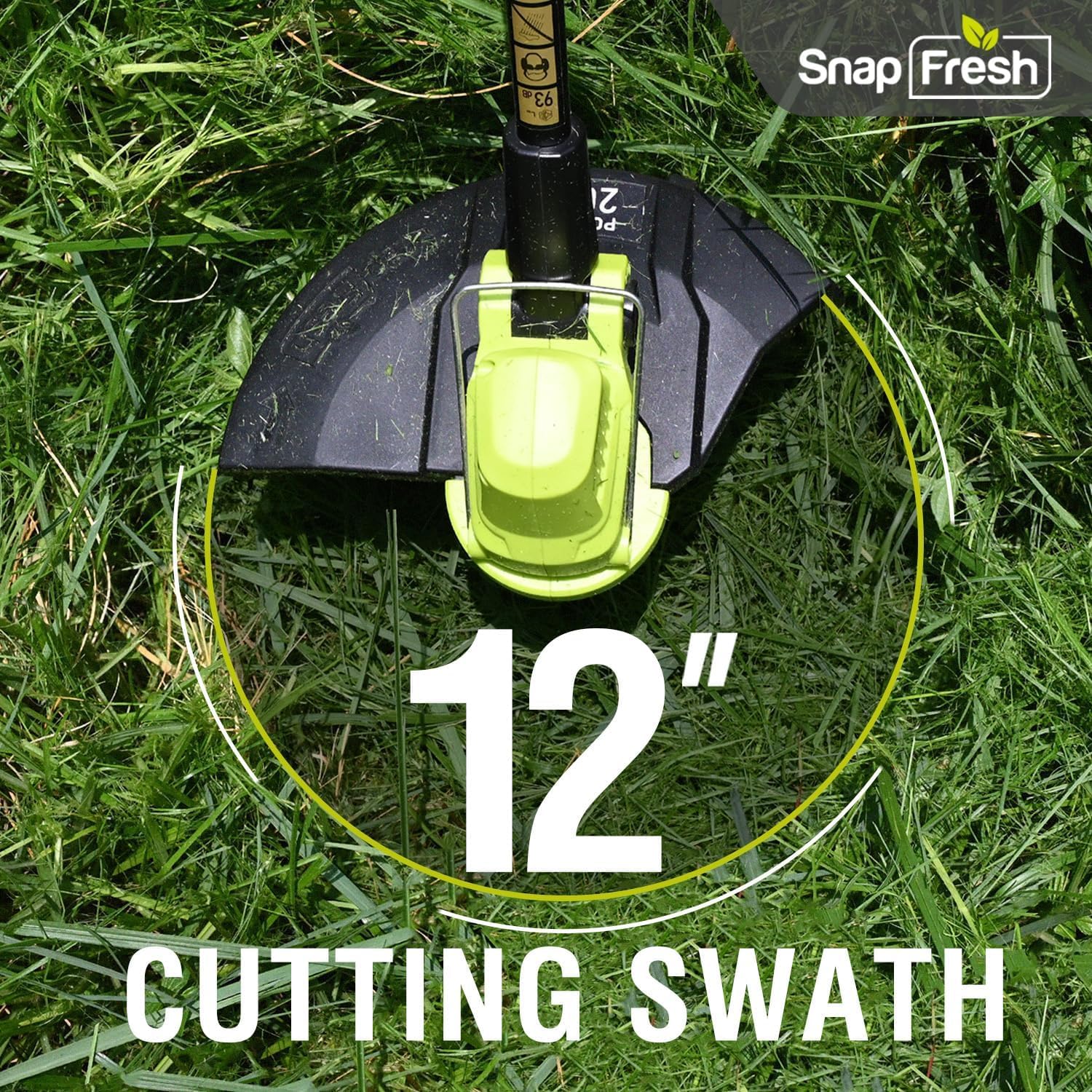 **SnapFresh 20V Cordless String Trimmer - Electric Lawn Trimmer with 2.0Ah Battery & Fast Charger, Lightweight Adjustable Angle Trimmer for Garden, Yard, and Lawn Edging - Perfect for Home Landscaping and DIY Lawn Care**