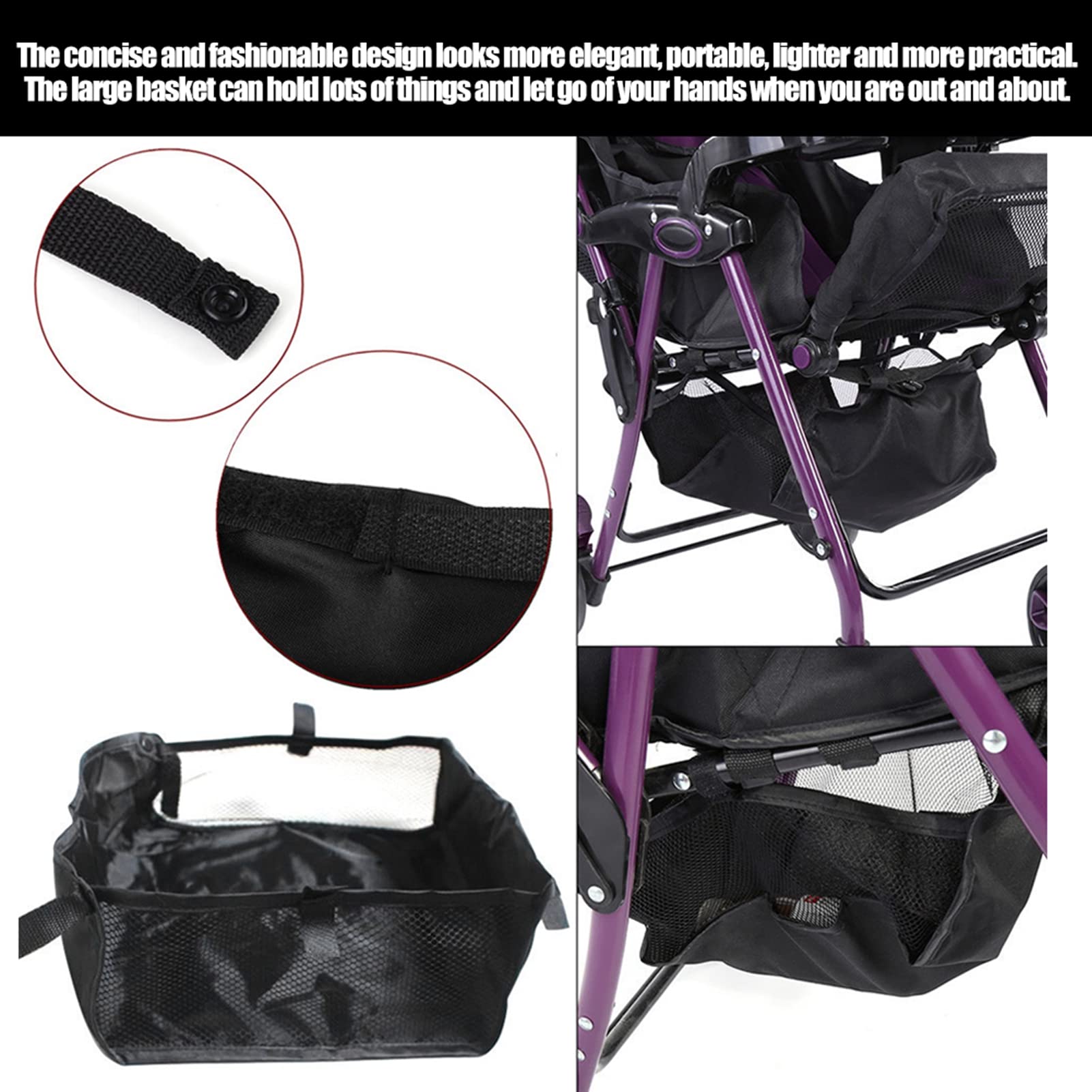 Pilipane Baby Stroller Organizer - Under Seat Storage Basket & Pram Accessories for Shopping | Compact Pushchair Organizer Bag for Diapers, Toys & Essentials (Perfect for Walks, Grocery Trips & Travel)