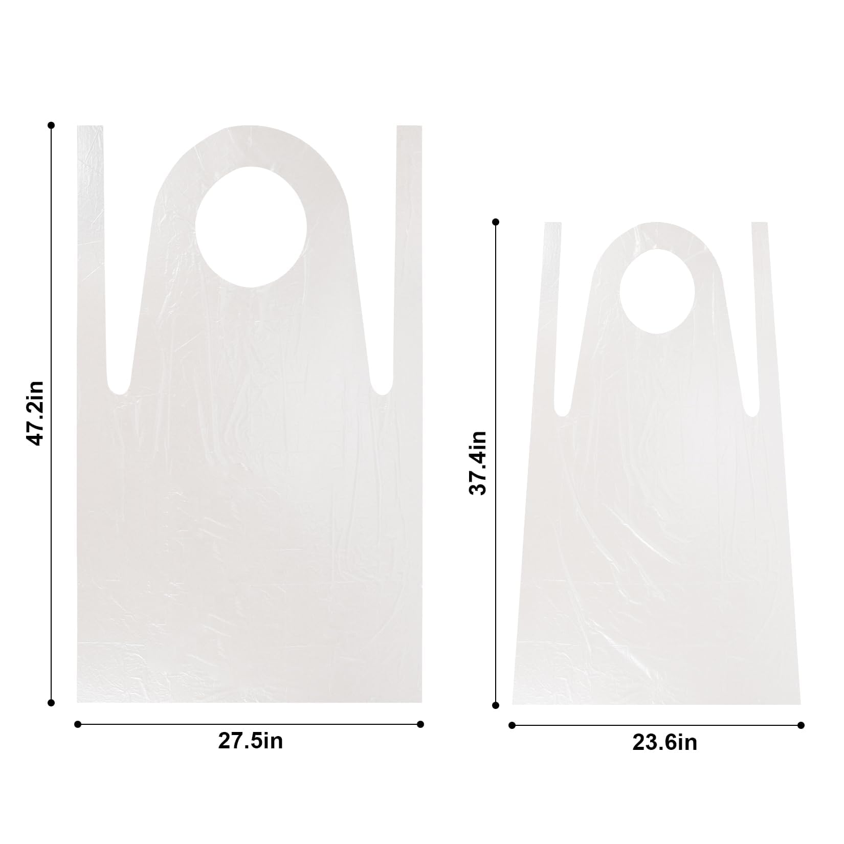 50 Pack Disposable Plastic Aprons for Adults & Kids - Waterproof Thick Reusable Aprons for Painting, Cooking, Eating, Dishwashing & DIY Crafts - Ideal for Art Class, Kitchen, Restaurant & Home Use
