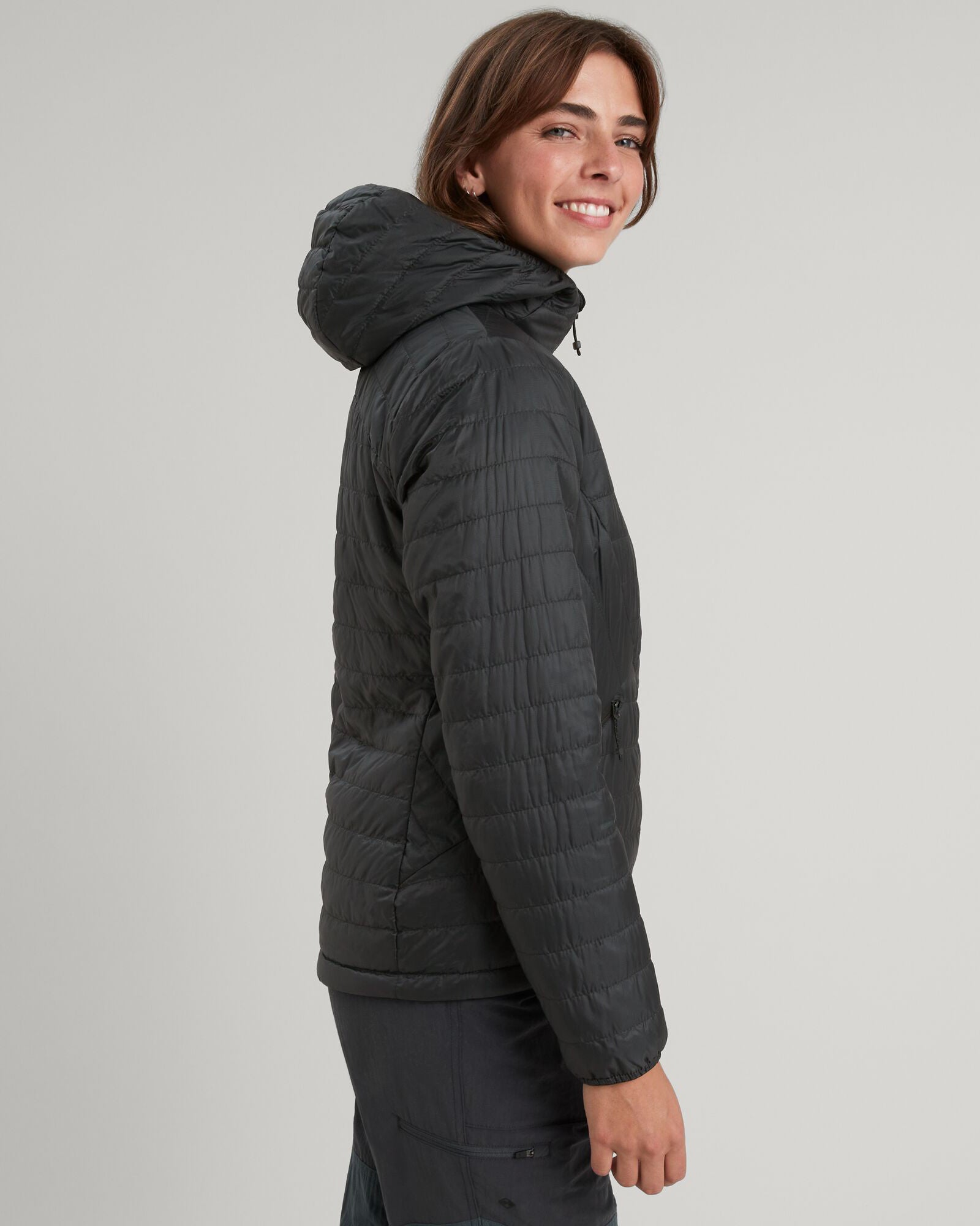 Heli R Women's novaLOFT Hooded Jacket - Lightweight Waterproof Winter Coat for Outdoor Activities (Black Stingray) | Perfect for Hiking, Camping & Daily Wear