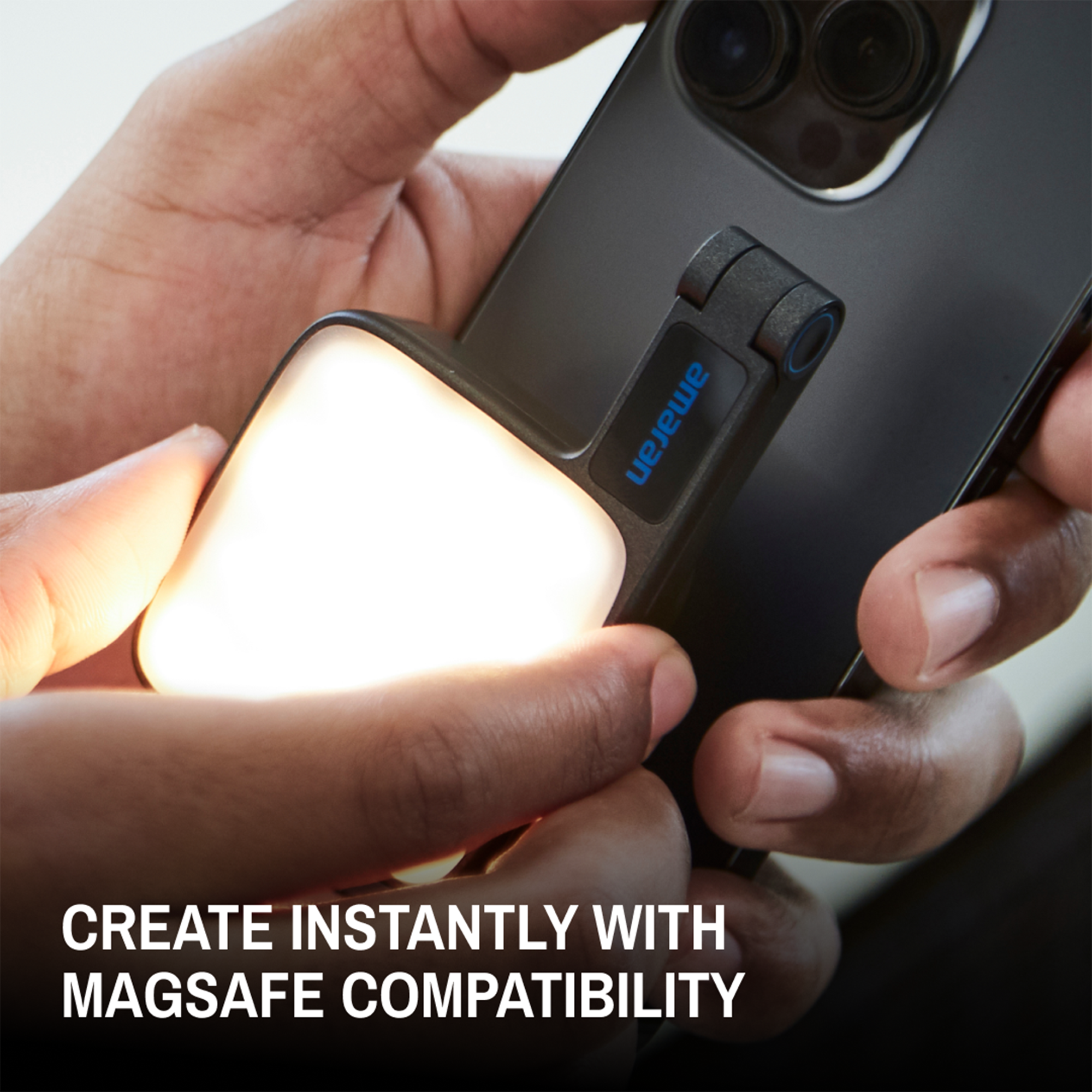 Amaran Go Mini LED Smartphone Light - Portable Video Lighting for YouTube, TikTok & Photography - Charcoal Black - Perfect for Vlogging, Live Streaming & Content Creation