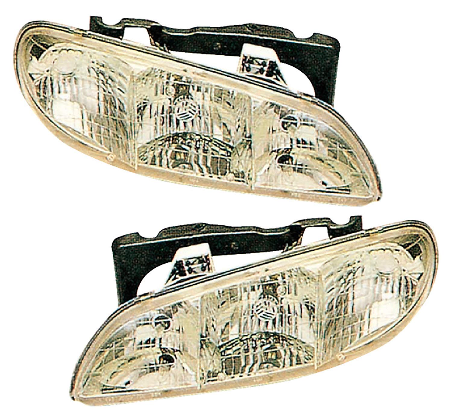 Pontiac Grand AM Headlights Lamps Set - Compatible with 1996 1997 1998 Models - Halogen Replacement for Driver & Passenger Side - Perfect for Night Driving and Vehicle Restoration Projects