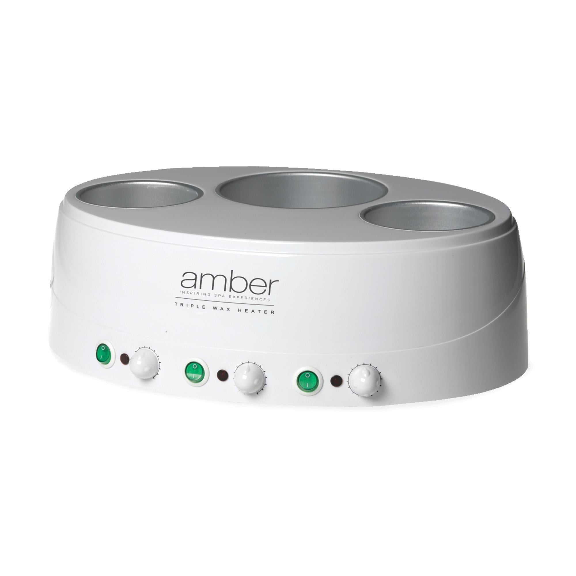 Professional Amber Triple Depilatory Heater for Waxing - Fast & Efficient Hair Removal for Salon & Home Use - Perfect for Legs, Bikini, Face & Body Waxing