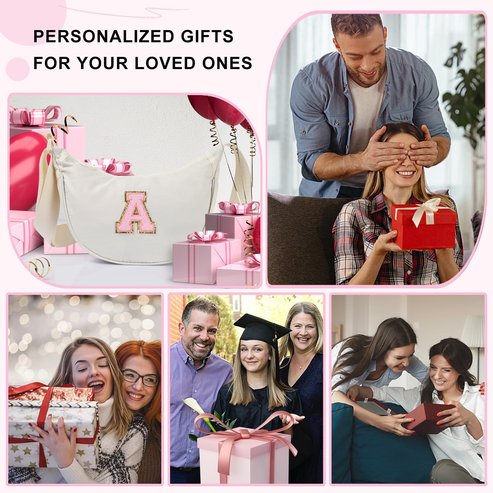 Personalized Initial Small Crescent Crossbody Bag for Women - Trendy Cute Birthday & Holiday Gifts for Her | Perfect for Date Nights, Parties & Everyday Use