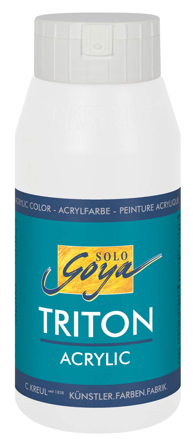 IDEN Grosshandelshaus Berlin Solo Goya 17002 Triton Acrylic Basic Paint - Bianco (033 Mischweiss) 0.75L - Premium White Acrylic Paint for Artists & DIY Projects - Perfect for Canvas, Wood & Home Decor