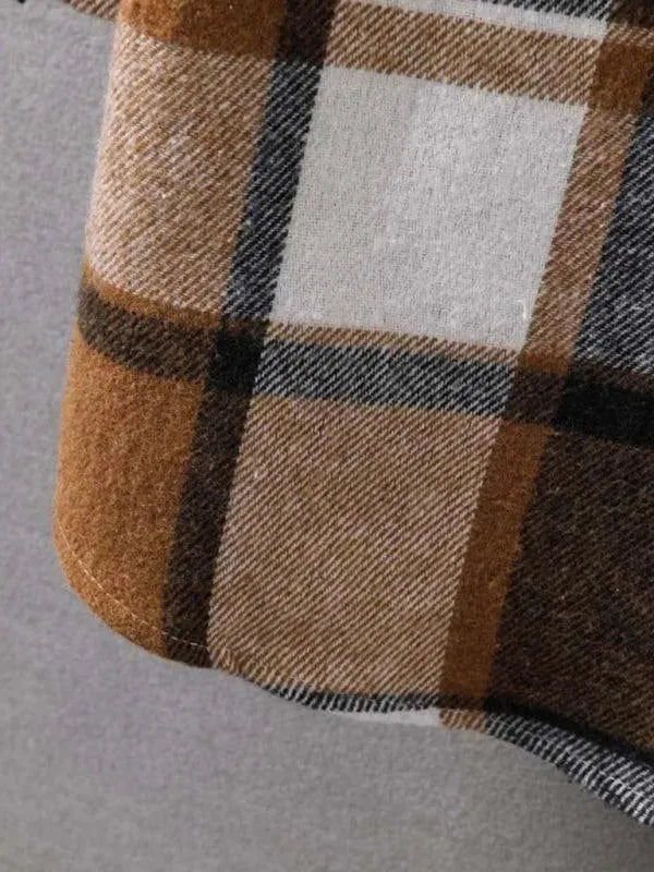 Men's Hooded Plaid Flannel Shirt - Soft Cotton Warm Winter Shirt for Outdoor Hiking & Casual Streetwear