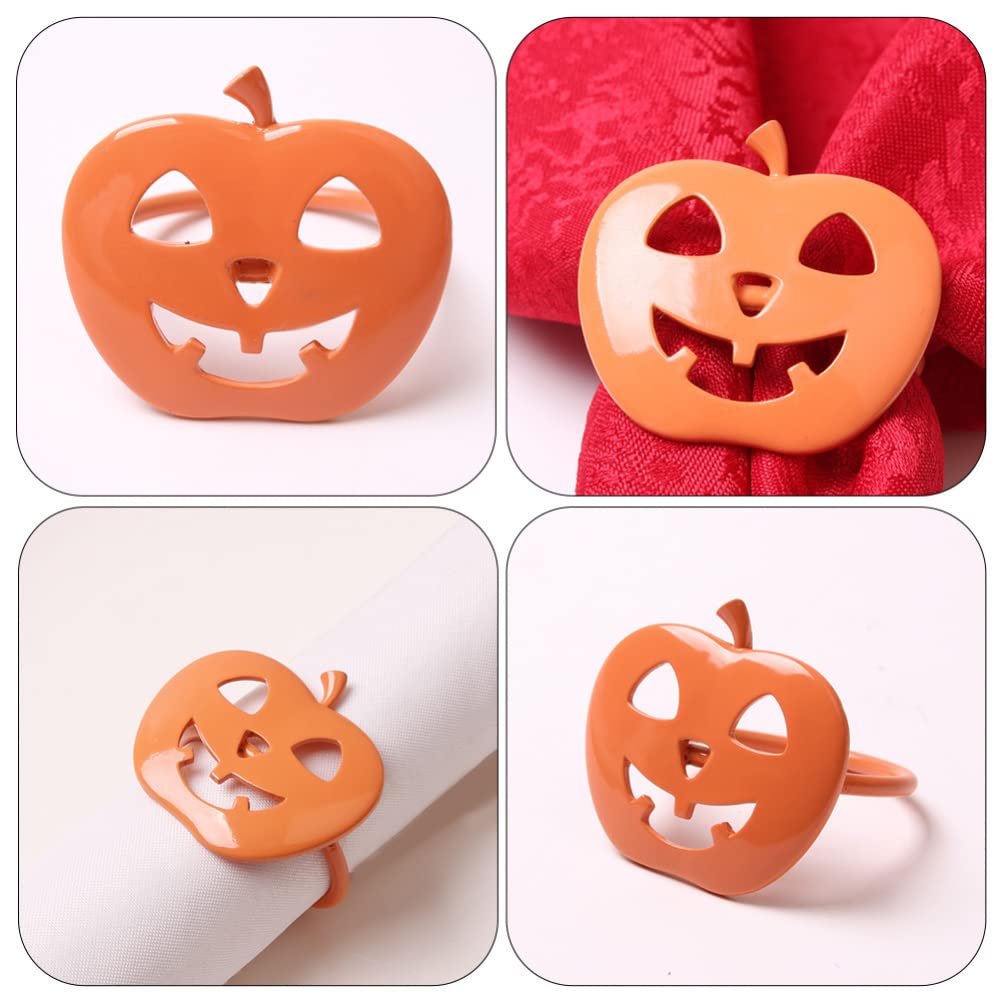 ABOOFAN Set of 12 Halloween Pumpkin Napkin Rings - Orange Thanksgiving Dinner Table Decor for Weddings, Parties & Family Gatherings - Perfect for Fall Festive Table Settings