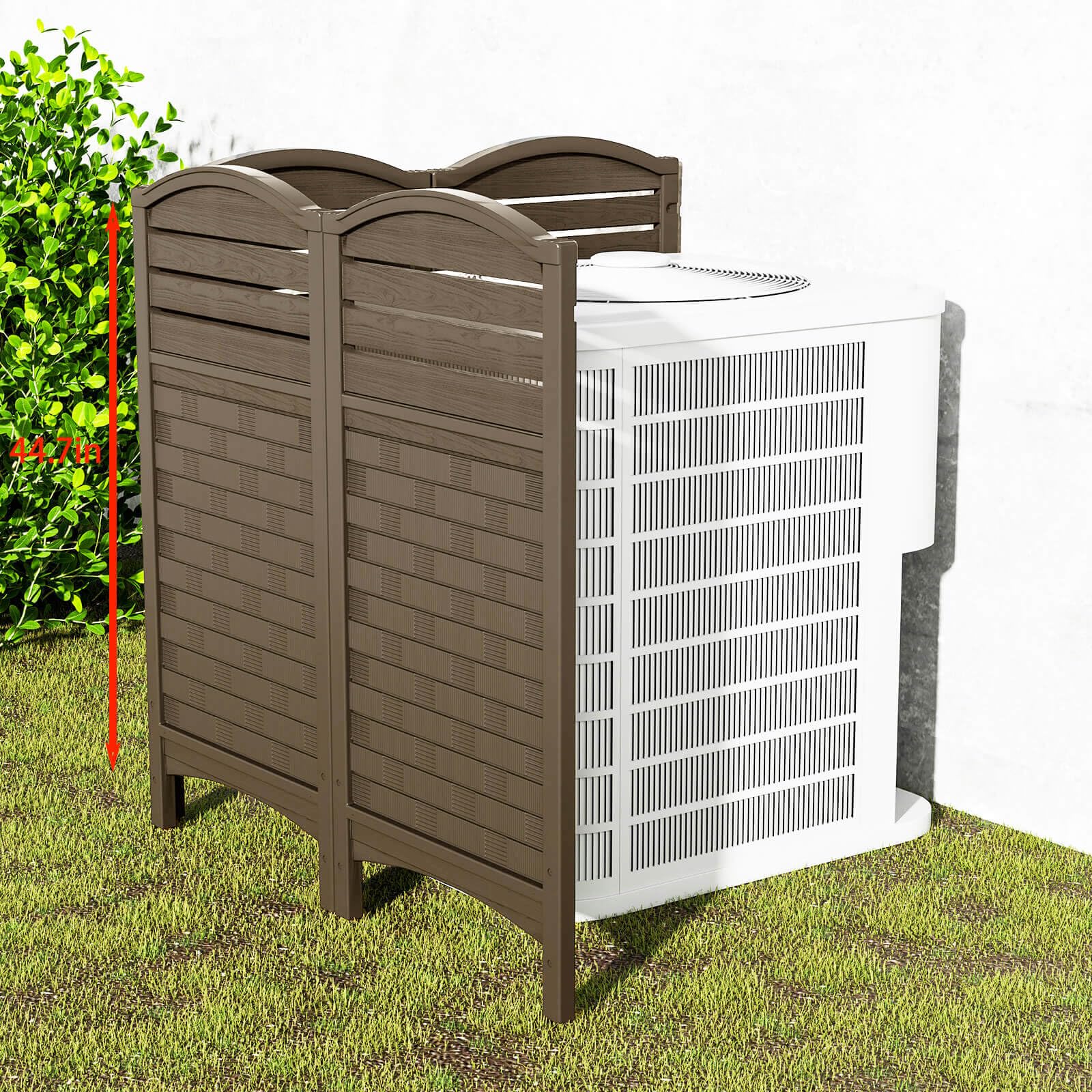 ADDOK 4-Panel Vinyl Privacy Fence Screen for AC Units & Outdoor Equipment - 45