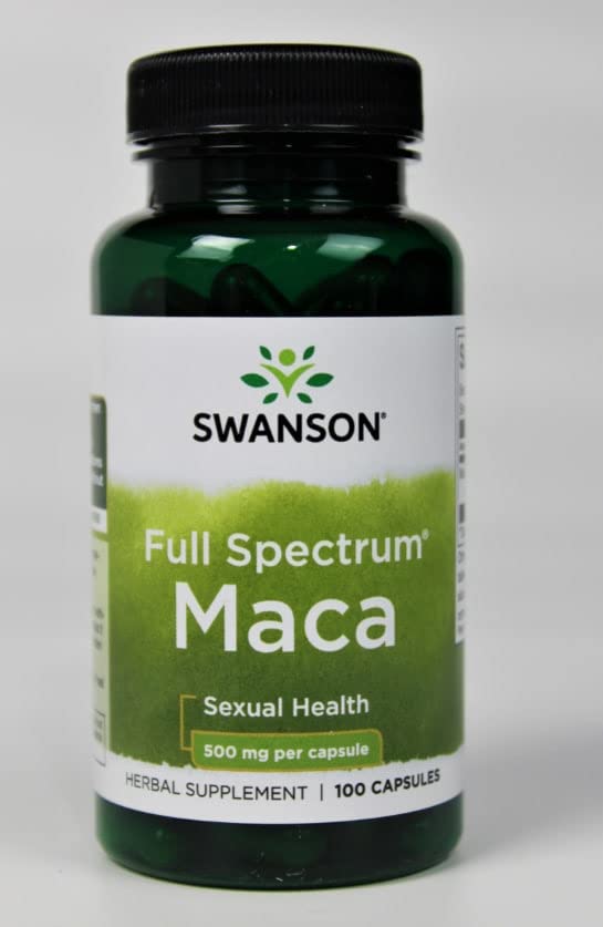 Swanson Maca Root 500mg 100 Capsules (2 Pack) - Natural Energy & Vitality Supplement for Men & Women - Supports Hormonal Balance, Stamina & Endurance - Perfect for Workout, Fitness & Daily Wellness