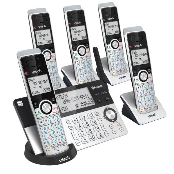 V-Tech 5-Handset Cordless Phone System with Bluetooth Cell Phone Connectivity - Perfect for Home Office & Large Households