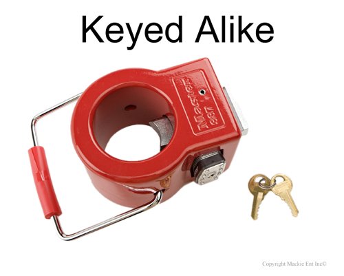 Master Lock 387NKA Key Lock - Heavy Duty Padlock with Key, 1-Pack (Red) - Secure Lockers, Toolboxes & Storage Units