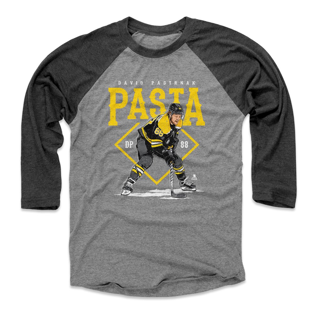 David Pastrnak Boston Bruins 3/4 Sleeve Raglan T-Shirt - 500 LEVEL Hockey Jersey for Men - Perfect for Game Day & Fan Apparel
