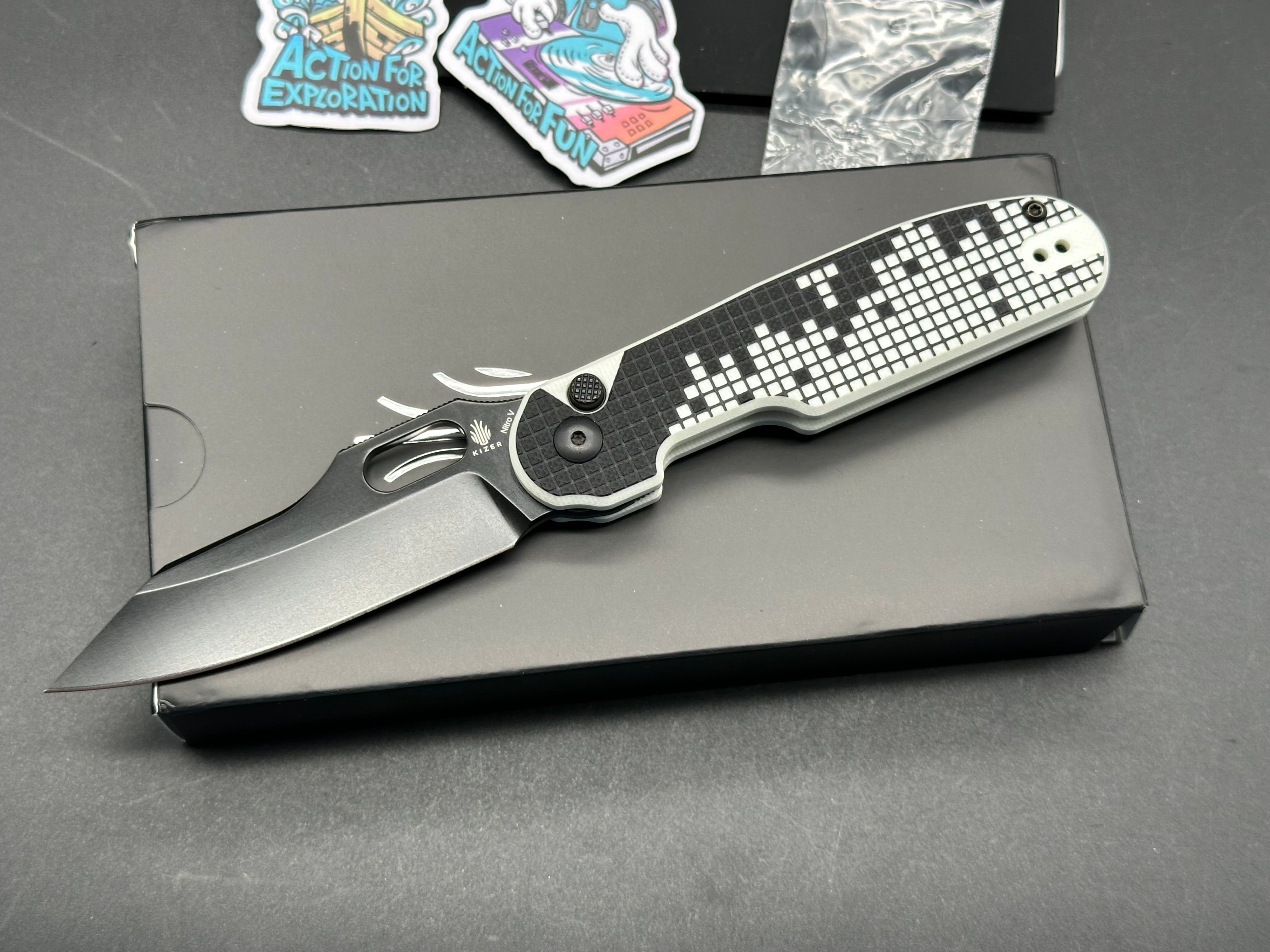 Kizer Cormorant Retro Gaming Style Pocket Knife - EDC Folding Knife for Outdoor, Camping & Everyday Carry (EDC) - Perfect for Hiking, Survival & Collectors